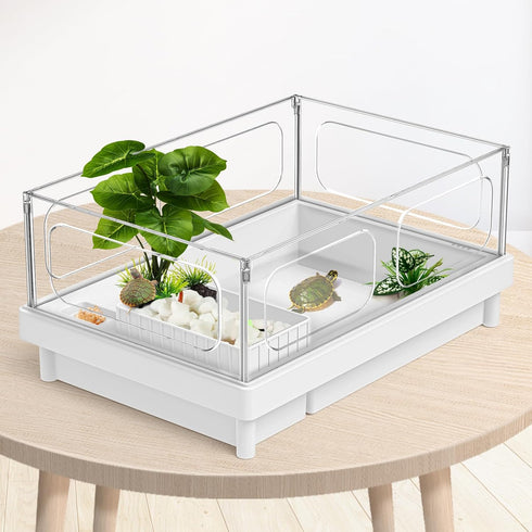 Reptile Artificial Plants, Terrarium Decorations for Aquarium Fish Tank, Amphibian Habitat Accessories, 2pcs