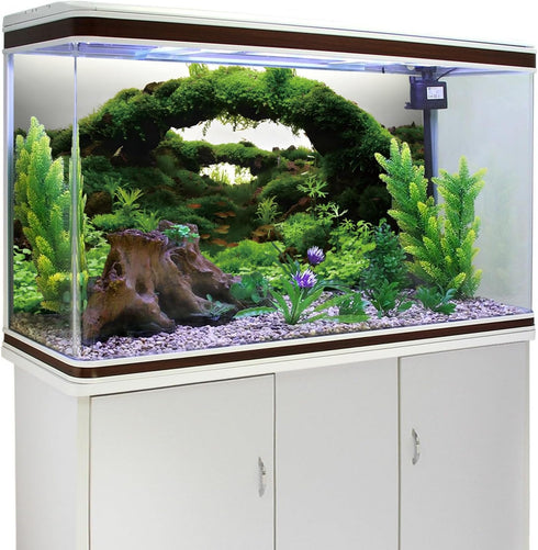 AWERT Green Algae Stone Aquarium Background 30x18 inches, Aquatic Plant Fish Tank Background, Vinyl Background