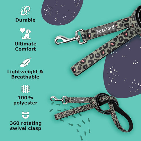 FuzzYard Savanna Dog Leash | Size L | Comfortable Neoprene Lead for Outdoor Walking & Training