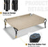 Veehoo Cooling Elevated Dog Bed, Raised Dog Cot for Large Dogs, Durable & Breathable Mesh, Indoor & Outdoor, Beige