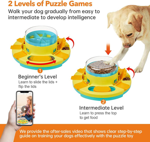 2 4.2 Inch Potaroma Dog Puzzle Toy Levels, Slow Feeder, Pup Food Treat Feeding Dispenser for IQ Training