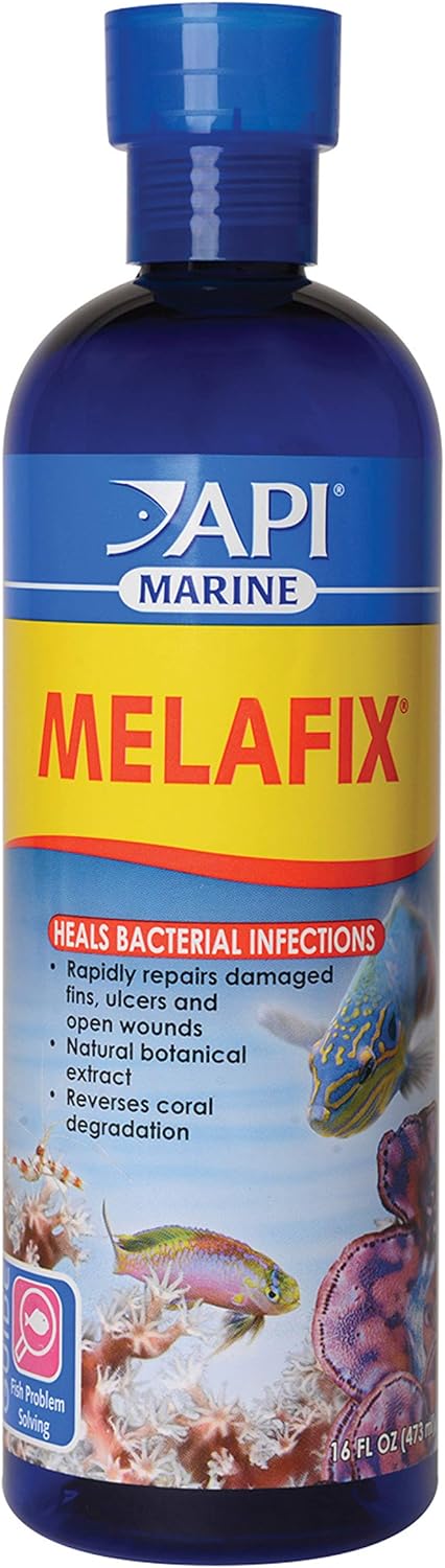 API MARINE MELAFIX Saltwater Fish and Coral Bacterial Infection Remedy, 16-Ounce Bottle (311D).