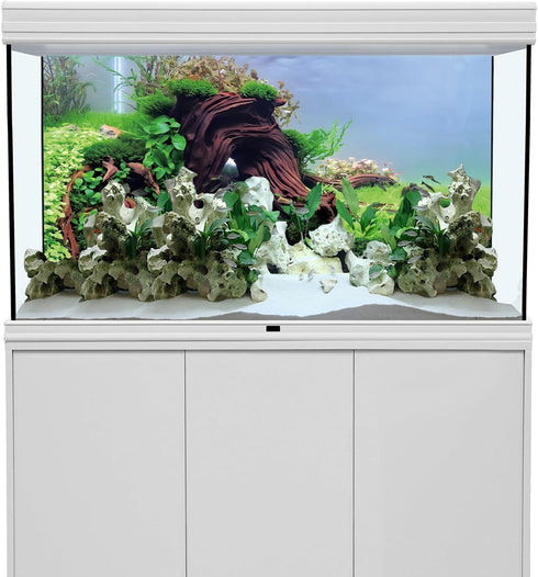 AWERT 48x18 inches Wood Aquarium Seaweed Aquarium Background River Bed & Lake Fish Tank Background Seagrass Aquarium Vinyl Background