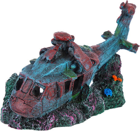 Fish Tank Landscaping Decoration, Airplane Wreck Resin Ornament, Fish Tank Shelter, Desk Topper Decor