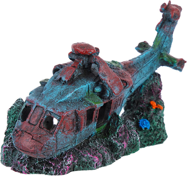 Fish Tank Landscaping Decoration, Airplane Wreck Resin Ornament, Fish Tank Shelter, Desk Topper Decor