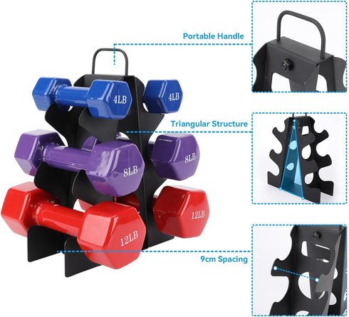 Weight Rack for Dumbbells, EXBTOKA Compact A-Frame Dumbbell Rack Stand Only for Home Gym Workout
