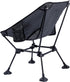 iClimb Ultralight Compact Camping Folding Beach Chair with Anti-Sinking Large Feet and Back Support Webbing (Black