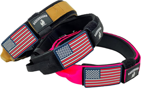 Tactical Dog Collar with Handle - 1.5 Inch Heavy Duty Wide Collar for Large Dogs with Personalized Name Plate
