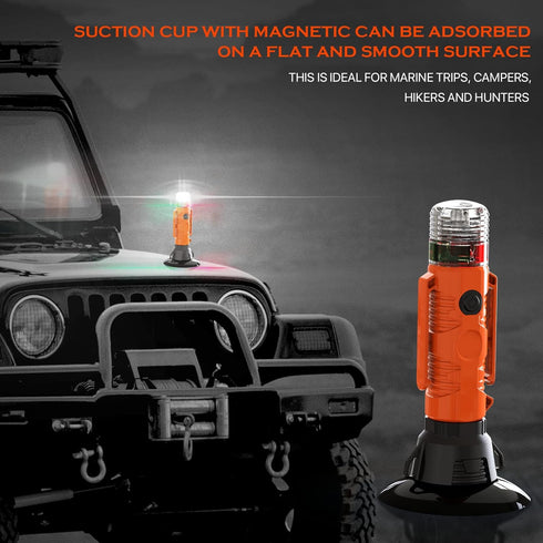 GOODSMANN Flashlight Signal Light for Boat and Kayak, Suction Cup & Magnetic Base Included