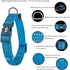 Reflective Nylon Padded Dog Collar - Adjustable Soft Pet Collars for Small Medium Large Dogs (Blue)