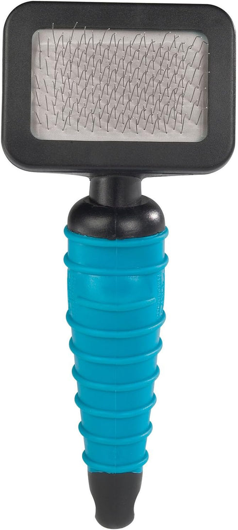 Master Grooming Tools Ergonomic Slicker Brushes for Dogs - Extra Small, 2¾" x 2", Teal/Black