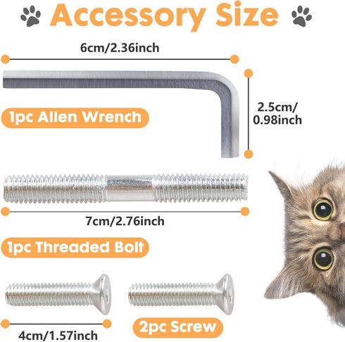 Barelove 4 Pack Replacement Cat Scratching Post, 15.7“ 7.9" Natural Sisal Rope for Indoor Kittens Tower, Grey