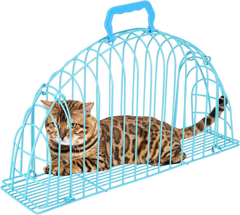 Balacoo Cat Bath Box, Cat Drying Cage for Scratch Resistance, Multipurpose Grooming House Dryer Cage, Blue
