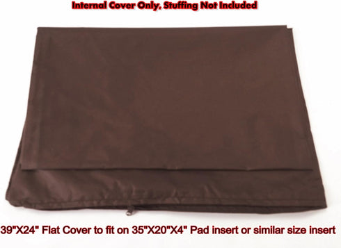 Dogbed4less 1 Pack Internal Duvet Case Waterproof Zipper Dog Bed Cover, 35"x20"X4" for Small Medium Memory Foam