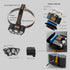LED Headlamp, 5 Lights String Lighting, Rechargeable with USB, Adjustable 180 Degrees, 4 Modes, Waterproof for Camping