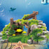 Fish Tank Decoration Moss Rockery Stone, Wood Ruins Landscaping for Turtle Tank