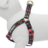 Blueberry Pet Step-in Cherry Garden Black Dog Harness, Chest Girth 16.5" - 21.5", Small, Adjustable