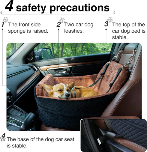 20lbs 25lbs 32 lbs,Fully Pockets,2 YOUVEE Dog Car Seat for Small/Medium Dog up to Detachable and Washable Puppy Booster