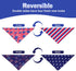 QUQULE 4th 2PCS, 4 of July Dog Bandanas XLarge Pattern American Flag Patriotic Scarf for Boy and Girl, Durable Triangle