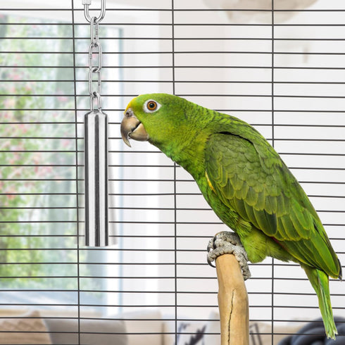 Hypeety Stainless Steel Bell Bird Toys Chew Toy for Parrot, Macaw, Heavy Duty Bird Cage Stand Toys