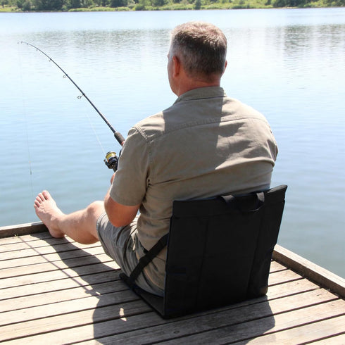 Fishing,15.8'' 16.5'',Lightweight Folding Stadium Seat Cushion with Backrest, Portable Bleacher Pad for Camping, x