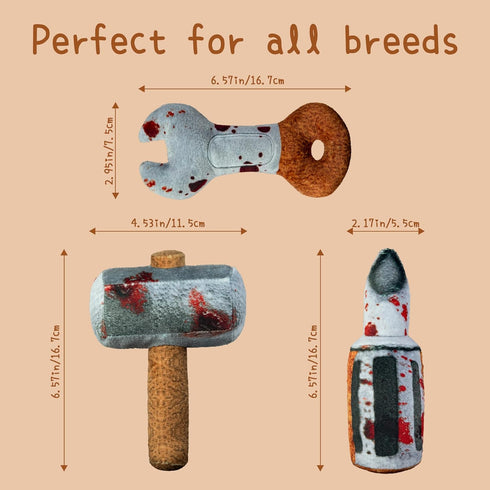3 (6.57") Cat Toys Funny Tools Pcs, Horror Adult Cat Enrichment Catnip Toys with Crinkle Sound, Realistic Design Gifts