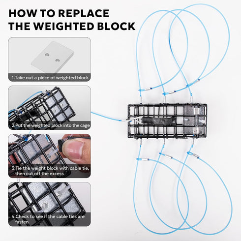 6 1 Crab Snare Traps with Loops, Ounce Galvanized Steel Block, Rectangular Crab Snare for Dungeness, Rock, Blue Crab