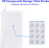 Filter Socks 4 Inch Opening by 7.1 Inch Long, 3D Honeycomb Design Filter Bags, Small Filter Media Bag, Drawstring Aquarium Filter Sock (4" x 7.1"(4 Pack))
