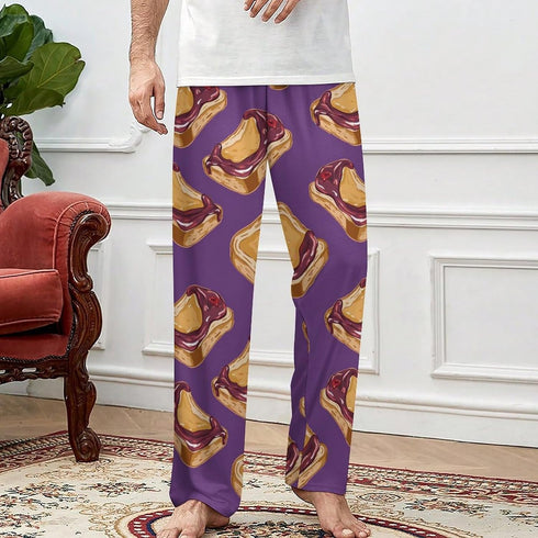 Generic Peanut Butter Jelly Breakfast Funny Pajama Bottoms Soft Lounge Pants Loose Fit Sleepwear for Men Women