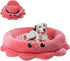 Jiupety Cute Calming Dog Bed, Anxiety Bolster Dog Bed with Octopus Shape for Large Dogs - Pink, Red