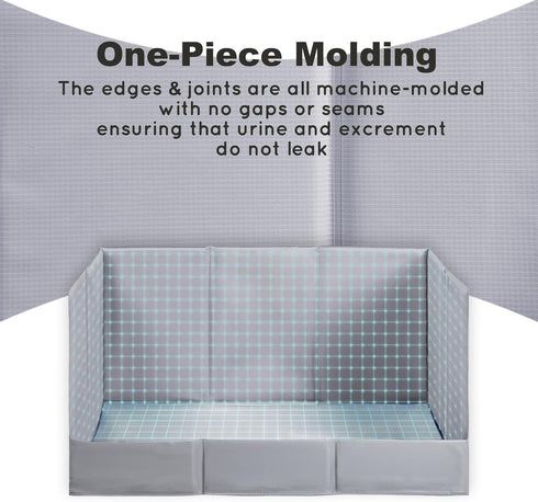 HQ4US 4LEGS Seamless, Dog Litter Box, Pee Pad Holder Foldable, Indoor Dog Potty Tray for Puppy & Medium Dogs, High