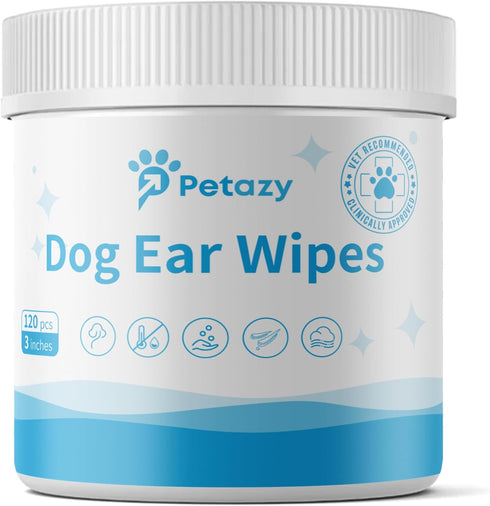 Unscented Dog Ear Wipes | Natural Cleaning Puppy Ear Wipes for Dogs | Remove Dirt Wax Itch Odor | 125 XL Pcs
