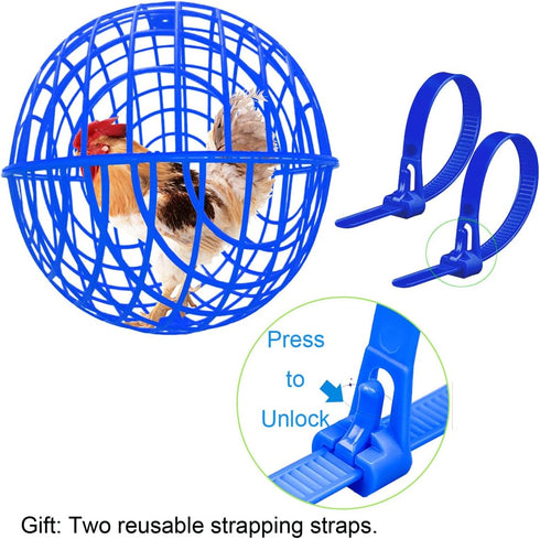 15.7" Ball-Shaped Movable Chicken Coop,Pigeon Rabbit Duck Safe Walking Net,Preventing Trampled by Horse,Predation by