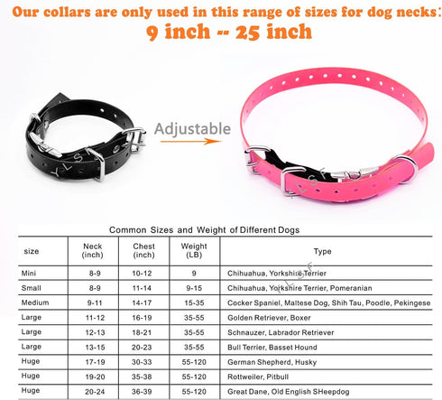 Quick Snap Bungee Dog Collar Strap with D Ring for Electronic Training Shock Collar, Adjustable Waterproof TPU