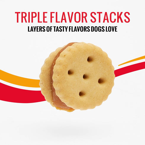 Good 'n' Tasty Triple Flavor Stacks, 9 Ounces, Bite Sized Snacks for Dogs with Premium Chicken and Real Peanut Butter