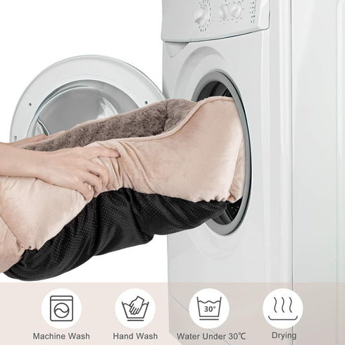JOEJOY Washable Rectangle Dog Bed for Large Medium Small Dogs, Non-Slip Bottom, Soft Beige Calming Orthopedic Cuddler