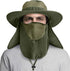 UPF 50+ Wide Brim Sun Protection Fishing Hat with Face & Neck Flap