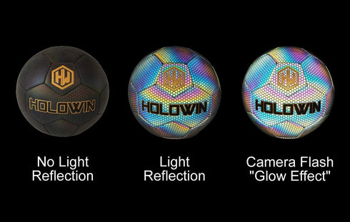 HOLOWIN Holographic Luminous Soccer Ball, Size 5 for Night Games & Training, Glowing Reflective Toy Gifts
