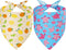 Agroon Summer Dog Bandanas XLarge 2PCS, 4 Pattern Blue Pink Yellow Scarf for