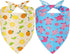 Agroon Summer Dog Bandanas XLarge 2PCS, 4 Pattern Blue Pink Yellow Scarf for