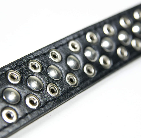Spiked Dog Collar / Cat Collar, Studded Vegan Leather Pet Collar for Dogs and Cats (L, Black)