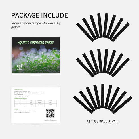 FZONE Aquarium Root Fertilizer Spikes - 25 ct NPK High-Concentration Fertilizer for Freshwater Plants
