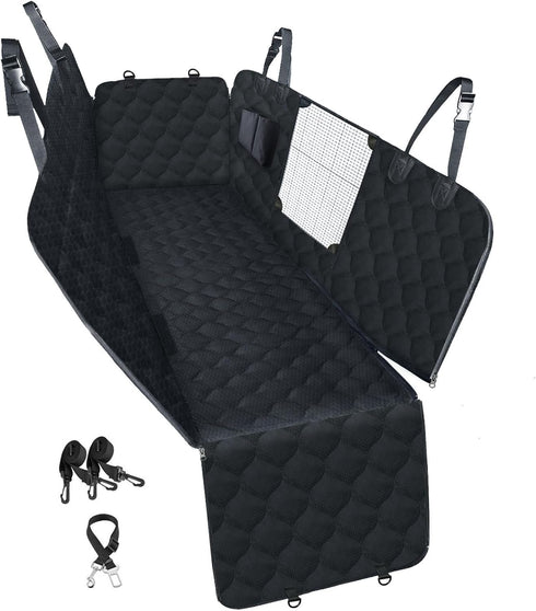 PETICON Dog Car Seat Cover with Mesh Window, 100% Waterproof Pet Seat