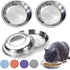 Stainless Steel Cat Bowls, Shallow Wide Cat Food Water Bowl with Non-Slip Placemats for Small Dogs and Kittens