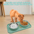 Double Dog Food Bowls Stainless Steel with Non-Skid Silicone Mat, Removable Water and Food Bowls Set