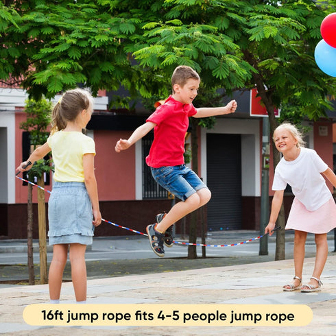16-foot Zubebe Double Dutch Jump Ropes Bulk Segmented Skipping Colorful Beaded Ropes for Kids Adults Fitness Physical