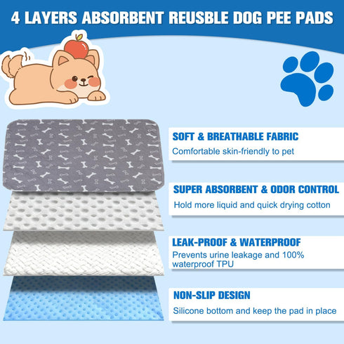 Generic 2 Pack (27.6" 31.5") Puppy Pads with Pheromones,Washable Puppy Pads for Dogs,Leak-Proof & Anti-Slip,Reusable