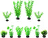 AQUANEAT Fish Tank Plants, 10pcs Plastic Green Decorations for Aquarium