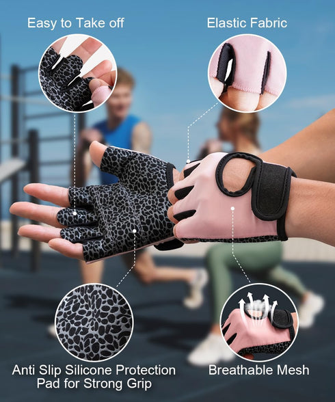 Lightweight Fingerless Gym Gloves for Weightlifting - Unisex Breathable Fitness Gear
