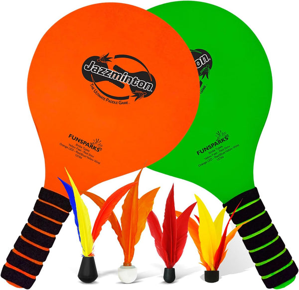 Variety Paddle Ball Game - Wooden Racquetball Set for Kids and Adults Beach Racket Games